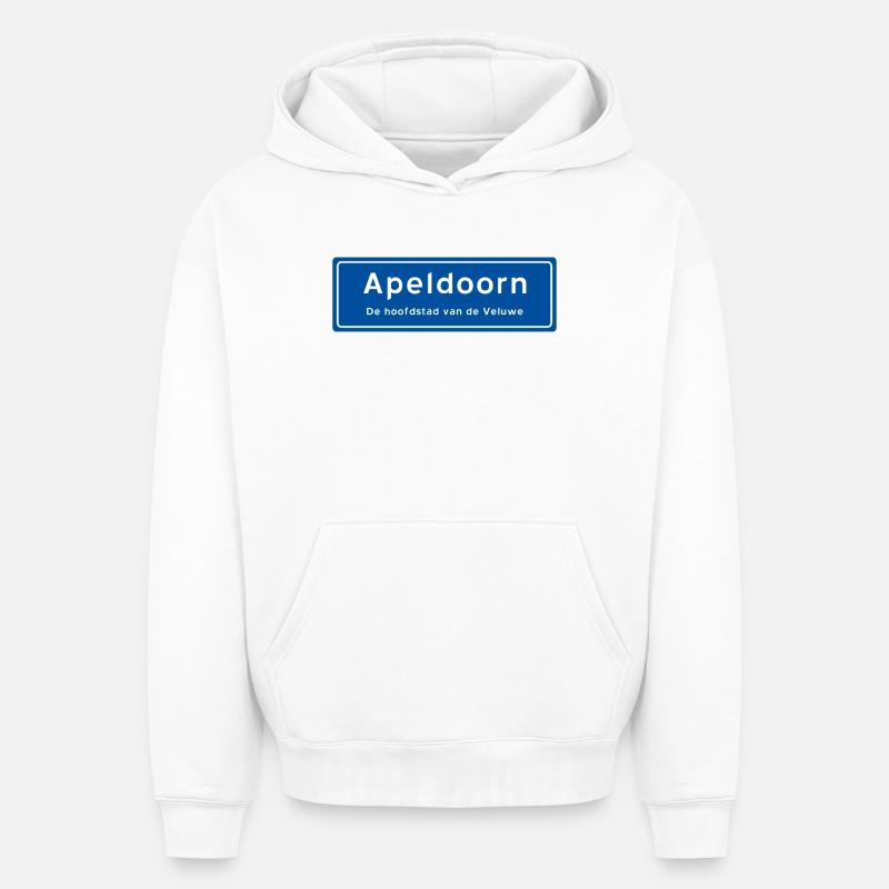 Panneau de toponyme d’Apeldoorn - Sweat à capuche unisexe oversize épais SPREAD - blanc