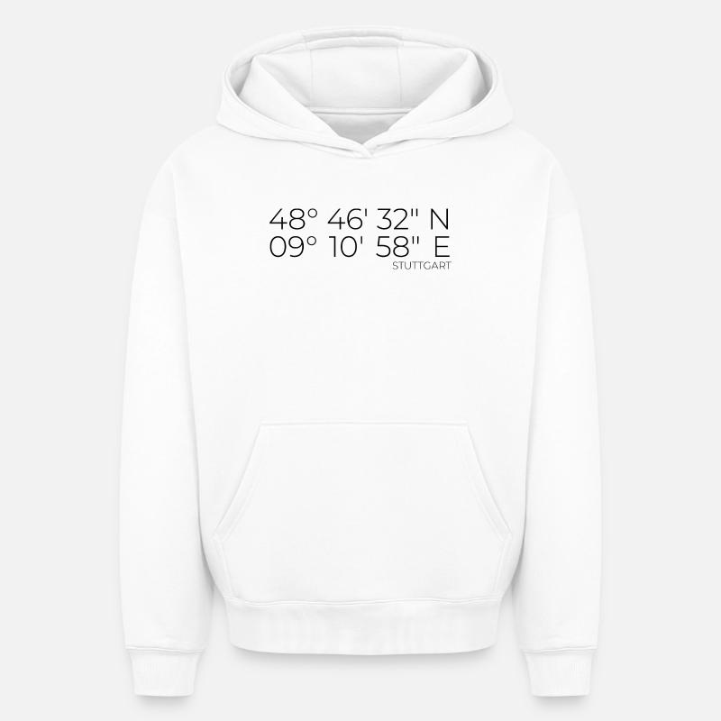 coordonnées Stuttgart - Sweat à capuche unisexe oversize épais SPREAD - blanc