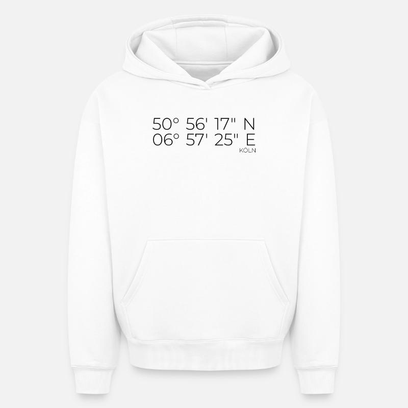 coordonnées Cologne - Sweat à capuche unisexe oversize épais SPREAD - blanc