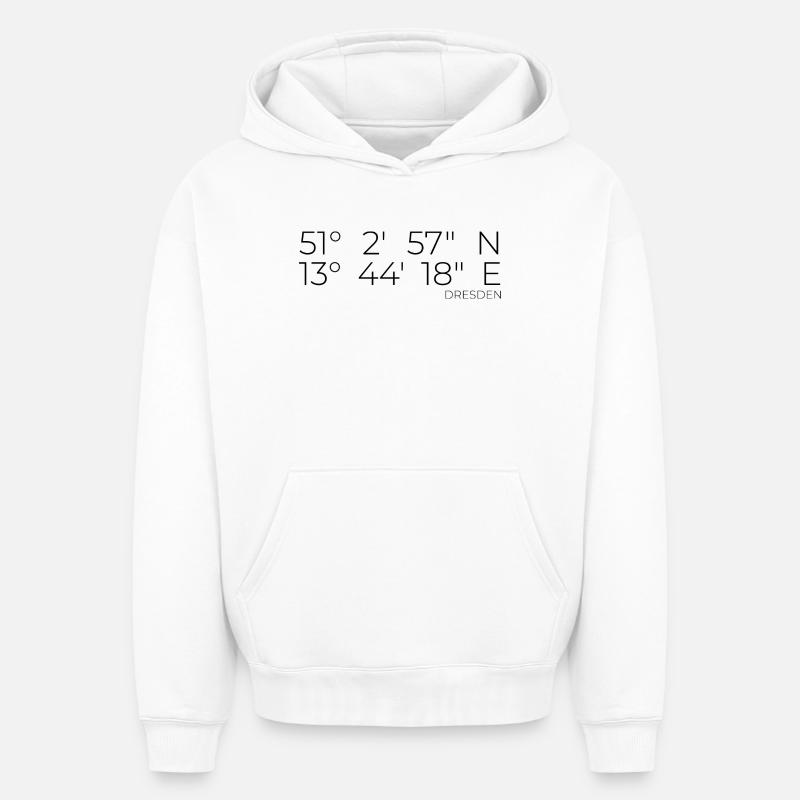 coordonnées Dresde - Sweat à capuche unisexe oversize épais SPREAD - blanc