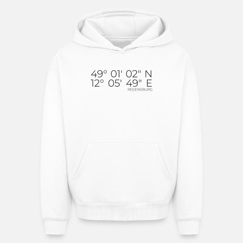 coordonnées Ratisbonne - Sweat à capuche unisexe oversize épais SPREAD - blanc