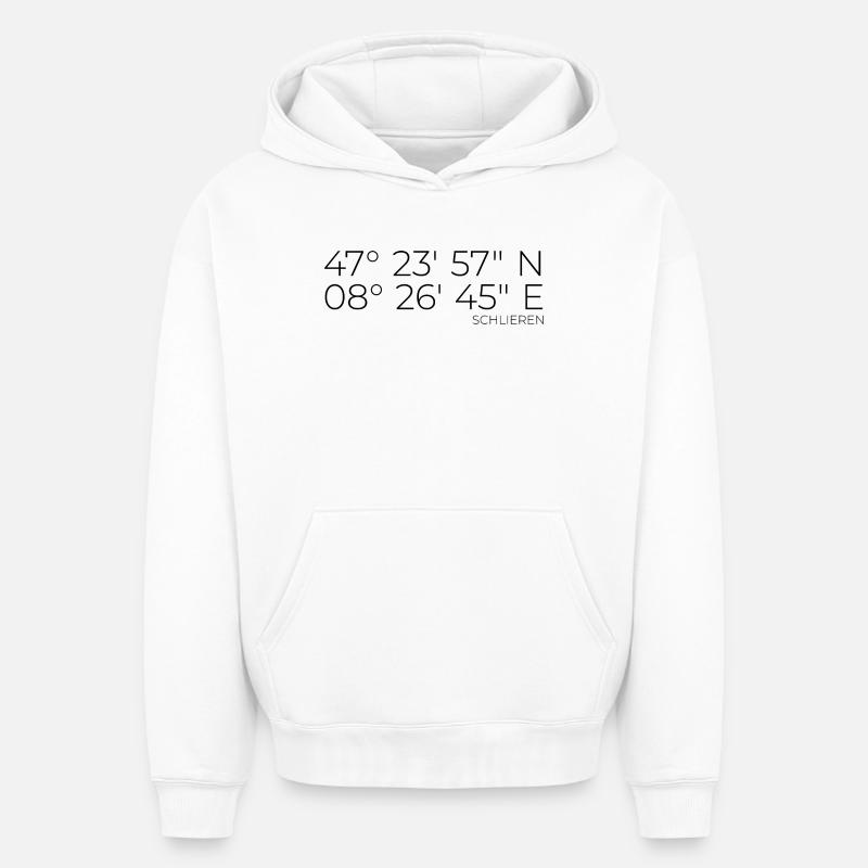 Coordonnées Schlieren Zurich - Sweat à capuche unisexe oversize épais SPREAD - blanc