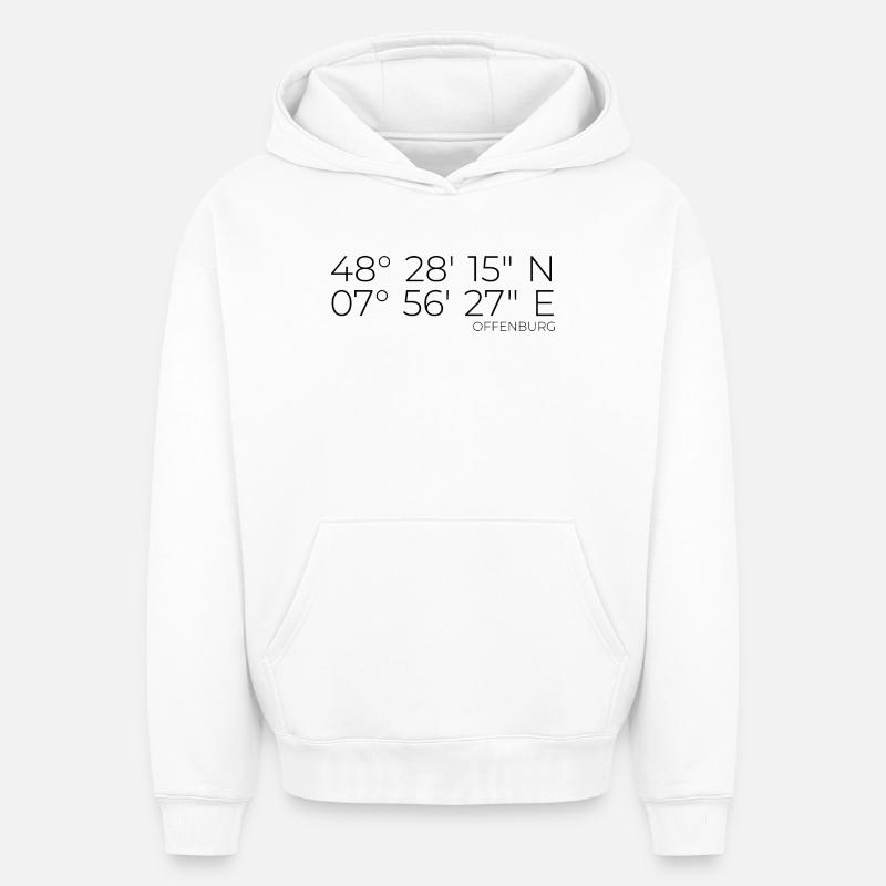 coordonnées Offenburg - Sweat à capuche unisexe oversize épais SPREAD - blanc