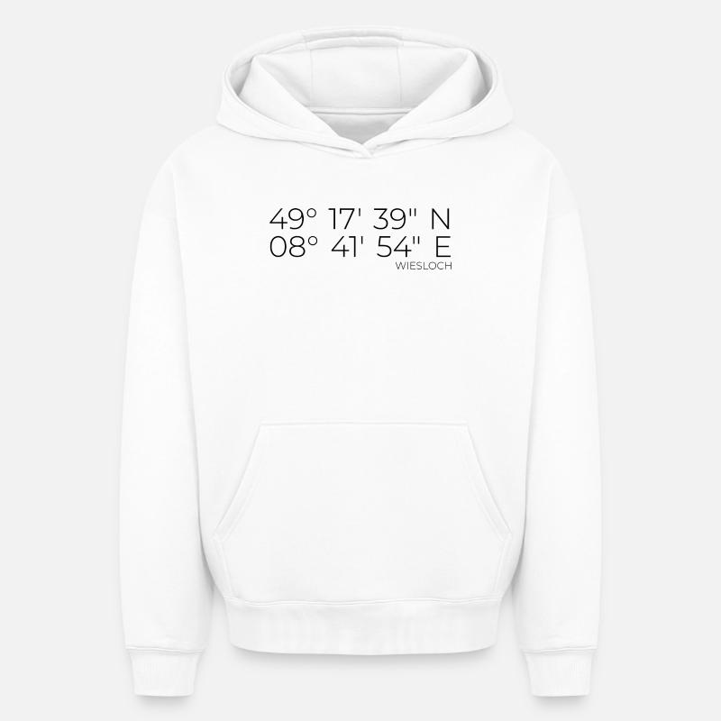 Coordonnées Wiesloch - Sweat à capuche unisexe oversize épais SPREAD - blanc