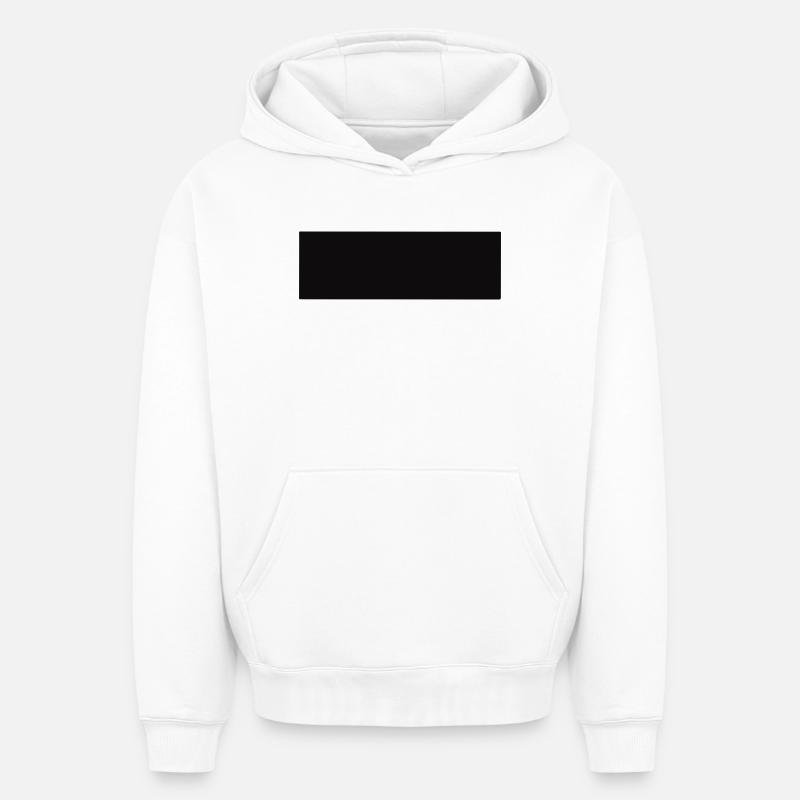 Rectangle abstrait en noir - Sweat à capuche unisexe oversize épais SPREAD - blanc