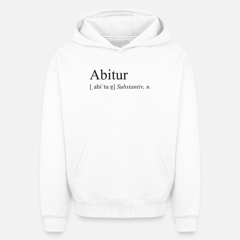 Lexique Abitur - Sweat à capuche unisexe oversize épais SPREAD - blanc