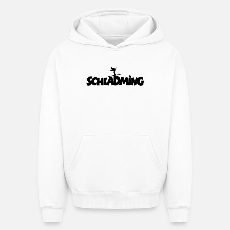 Schladming Ski (M) - Sweat à capuche unisexe oversize épais SPREAD - blanc
