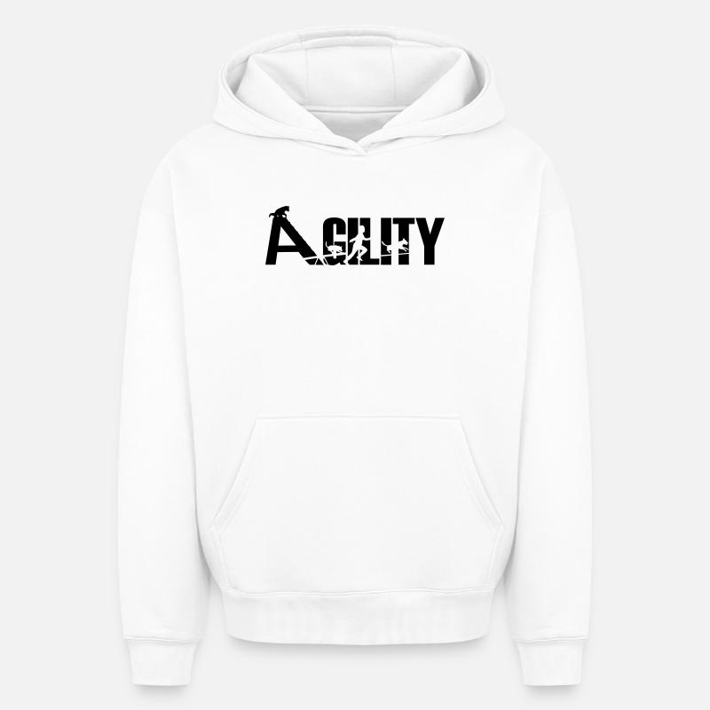 Agility - Sweat à capuche unisexe oversize épais SPREAD - blanc