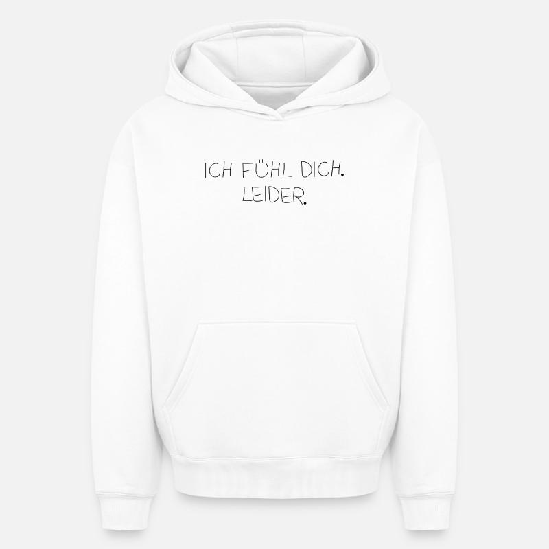 Je te sens - Sweat à capuche unisexe oversize épais SPREAD - blanc