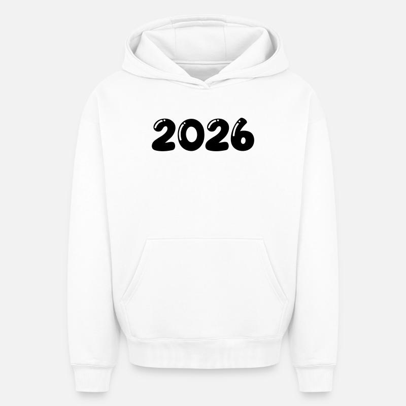 2026 - Sweat à capuche unisexe oversize épais SPREAD - blanc