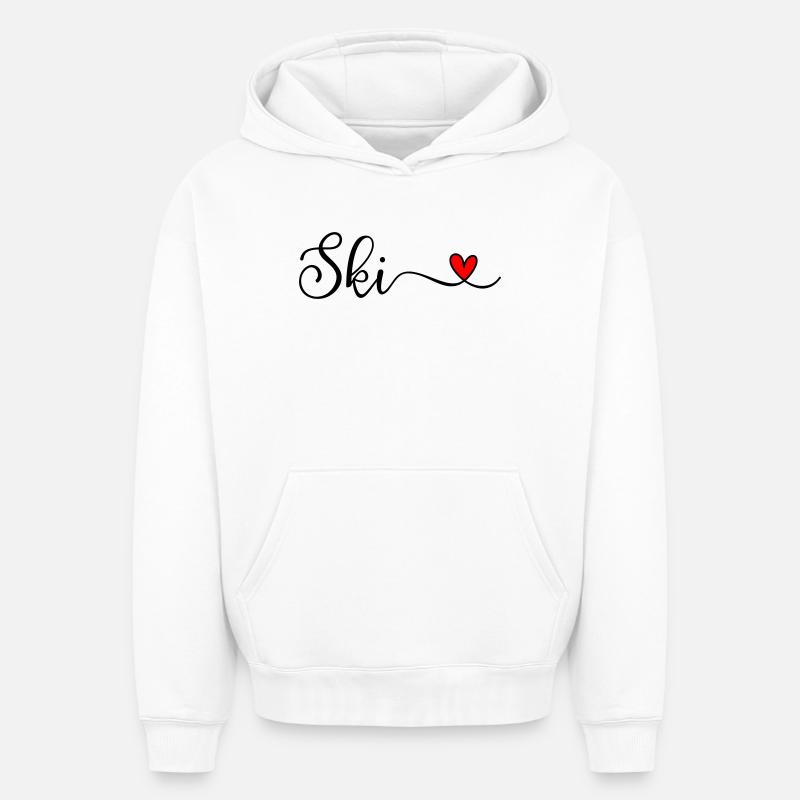 Ski - Sweat à capuche unisexe oversize épais SPREAD - blanc