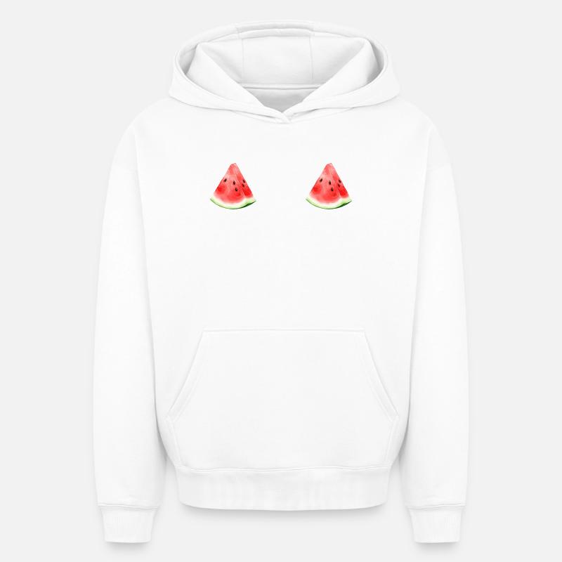 Pastèque pastèque  - Sweat à capuche unisexe oversize épais SPREAD - blanc