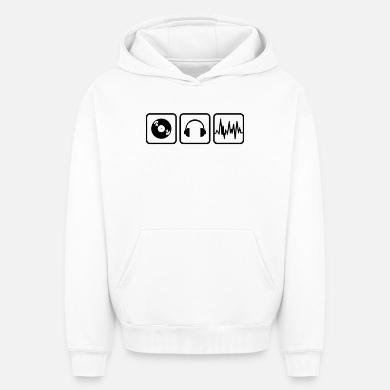 dj - Sweat à capuche unisexe oversize épais SPREAD - blanc