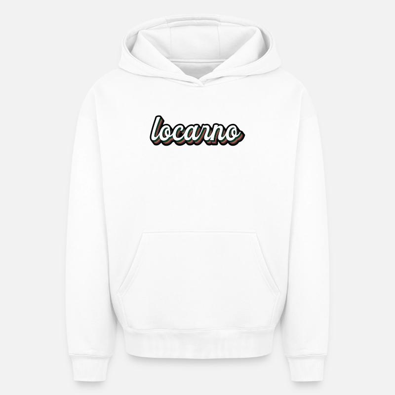 Locarno Regenbogen Script - Oversized Heavyweight Unisex Hoodie - Weiß