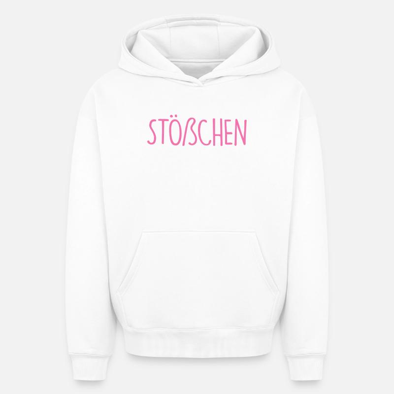Stößchen - Sweat à capuche unisexe oversize épais SPREAD - blanc