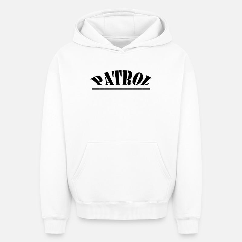 PATROUILLE - Sweat à capuche unisexe oversize épais SPREAD - blanc