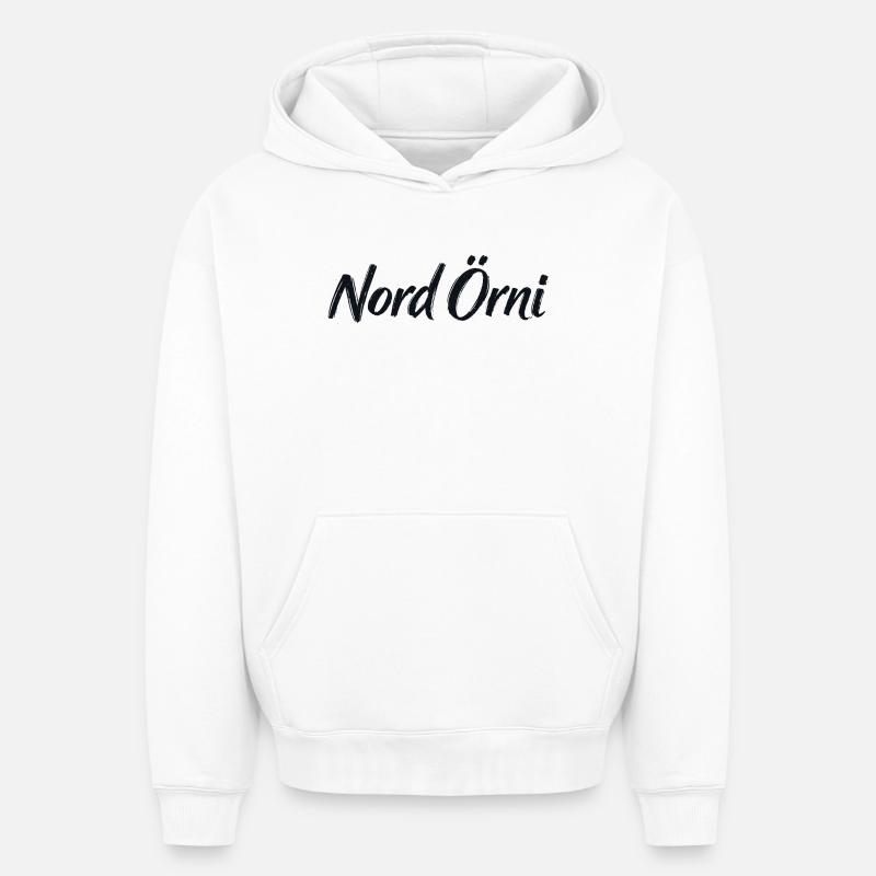Örni du Nord - Sweat à capuche unisexe oversize épais SPREAD - blanc