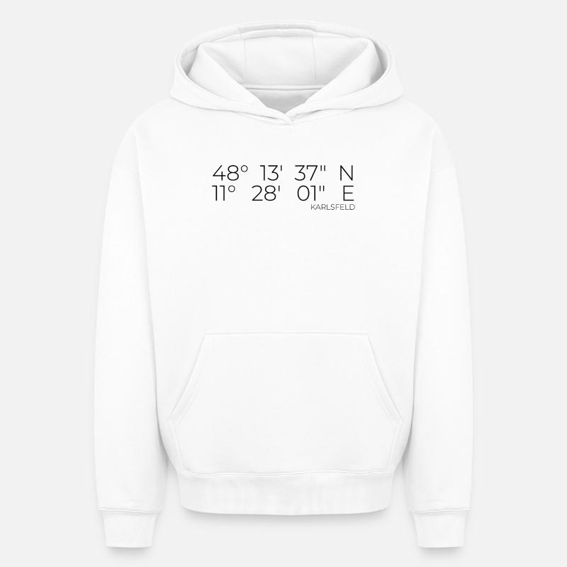 Coordonnées Karlsfeld - Sweat à capuche unisexe oversize épais SPREAD - blanc