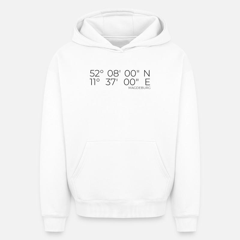 Coordonnées Magdebourg - Sweat à capuche unisexe oversize épais SPREAD - blanc