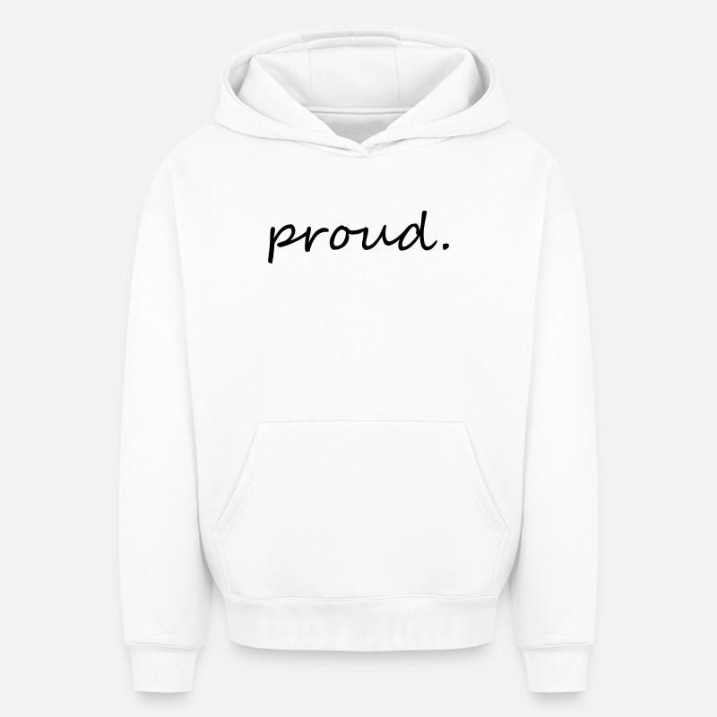 proud - Sweat à capuche unisexe oversize épais SPREAD - blanc