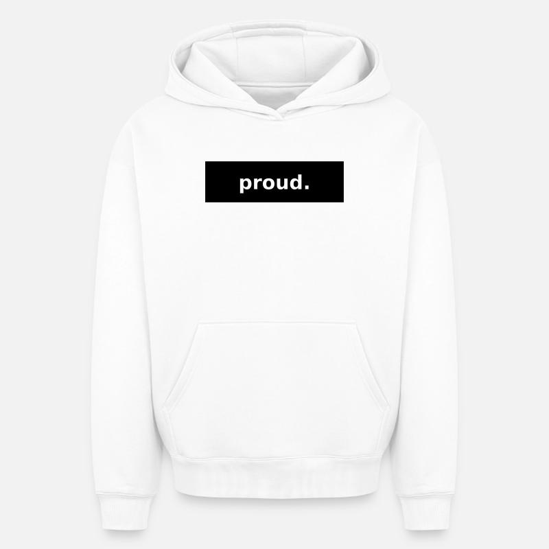 fier - Sweat à capuche unisexe oversize épais SPREAD - blanc