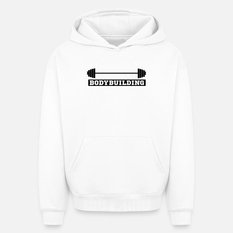 Hantel - Oversized Heavyweight Unisex Hoodie - Weiß