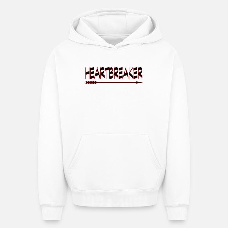 Brise-cœurs néon - Sweat à capuche unisexe oversize épais SPREAD - blanc