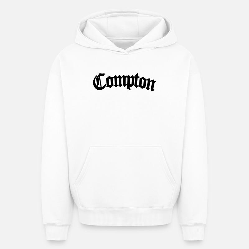 Compton - Sweat à capuche unisexe oversize épais SPREAD - blanc
