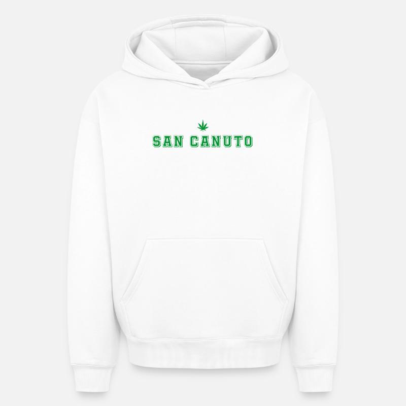 San Canuto Rétro - Sweat à capuche unisexe oversize épais SPREAD - blanc