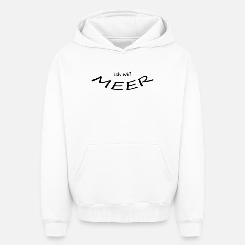 JE VEUX LA MER - Sweat à capuche unisexe oversize épais SPREAD - blanc