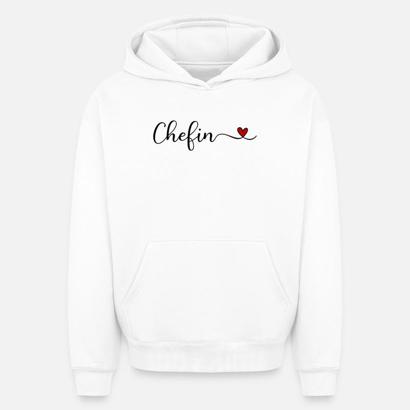 Patron - Sweat à capuche unisexe oversize épais SPREAD - blanc
