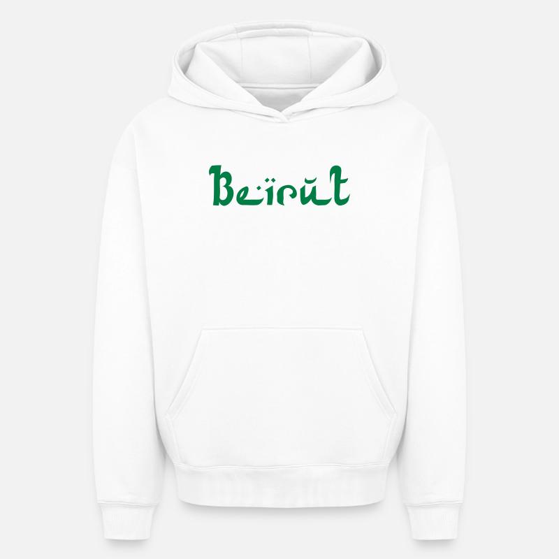 BEYROUTH Liban Liban - Sweat à capuche unisexe oversize épais SPREAD - blanc