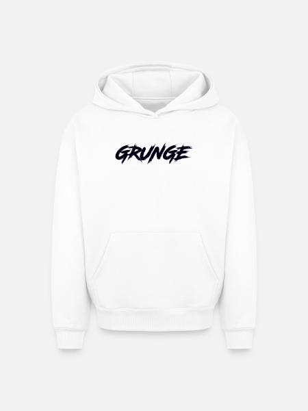 GRUNGE - Oversized Heavyweight Unisex Hoodie - white