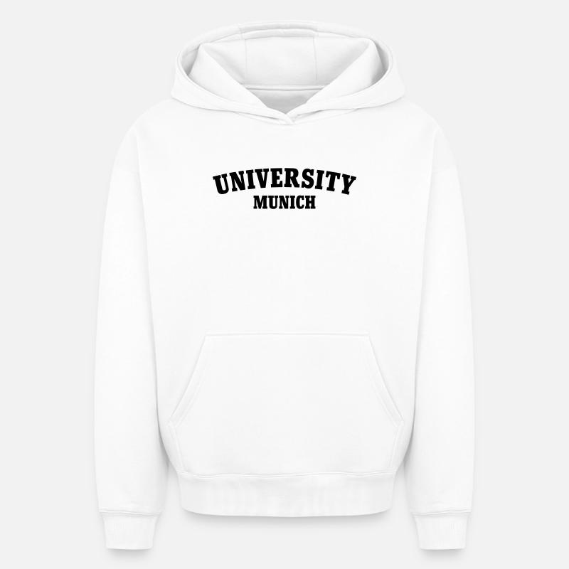 Université de Munich - Sweat à capuche unisexe oversize épais SPREAD - blanc