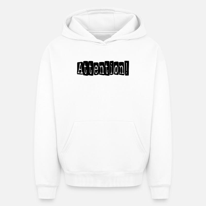 attention - Sweat à capuche unisexe oversize épais SPREAD - blanc