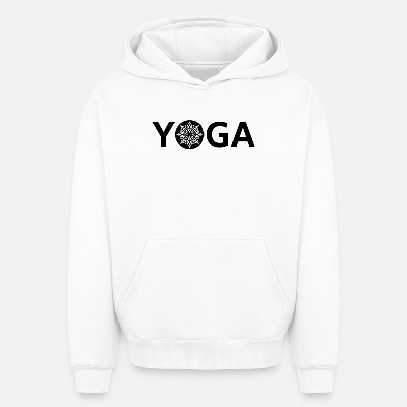 Éclat Nocturne Mandala - Sweat à capuche unisexe oversize épais SPREAD - blanc