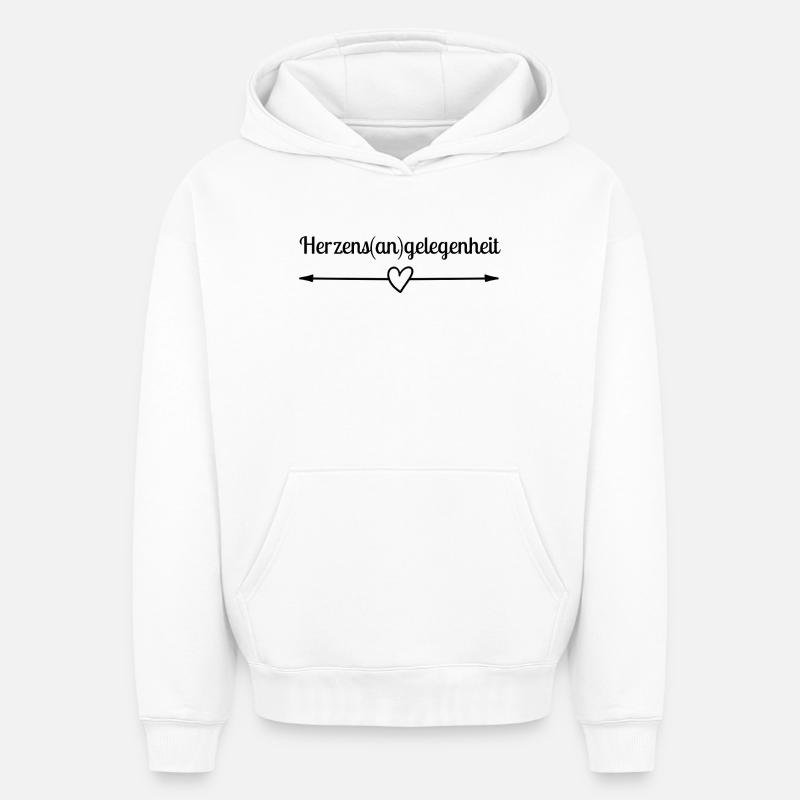 L’opportunité du cœur - Sweat à capuche unisexe oversize épais SPREAD - blanc