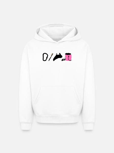 Kletterlogo Boulderemblem Kletterschuhe Bürste - Oversized Heavyweight Unisex Hoodie - Weiß