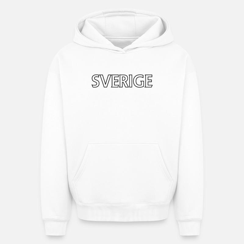 Suède - Sweat à capuche unisexe oversize épais SPREAD - blanc