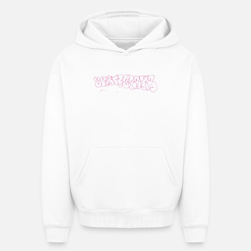 Bratislava Graffiti Souvenir - Sweat à capuche unisexe oversize épais SPREAD - blanc
