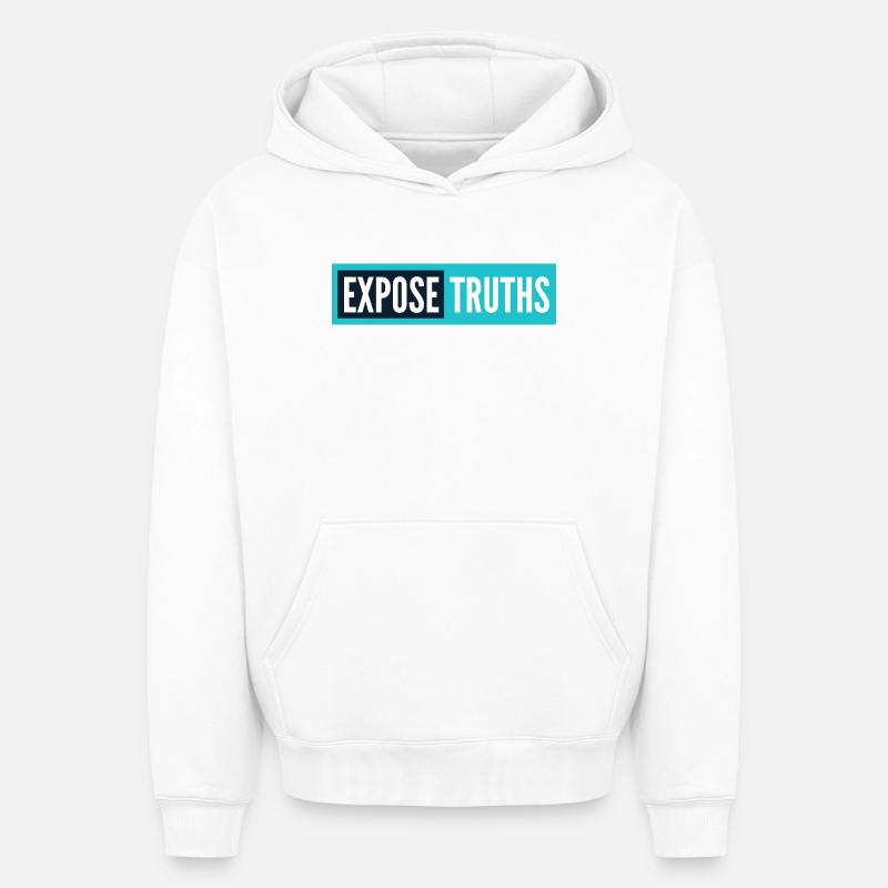 Révéler les vérités - Sweat à capuche unisexe oversize épais SPREAD - blanc
