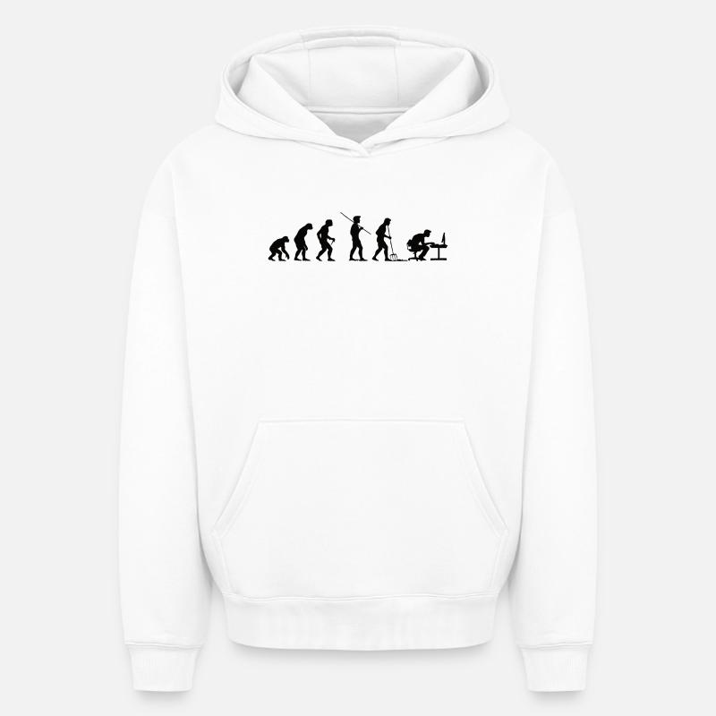 Programmer Evolution Computer Scientist Developer - Oversized Heavyweight Unisex Hoodie - white