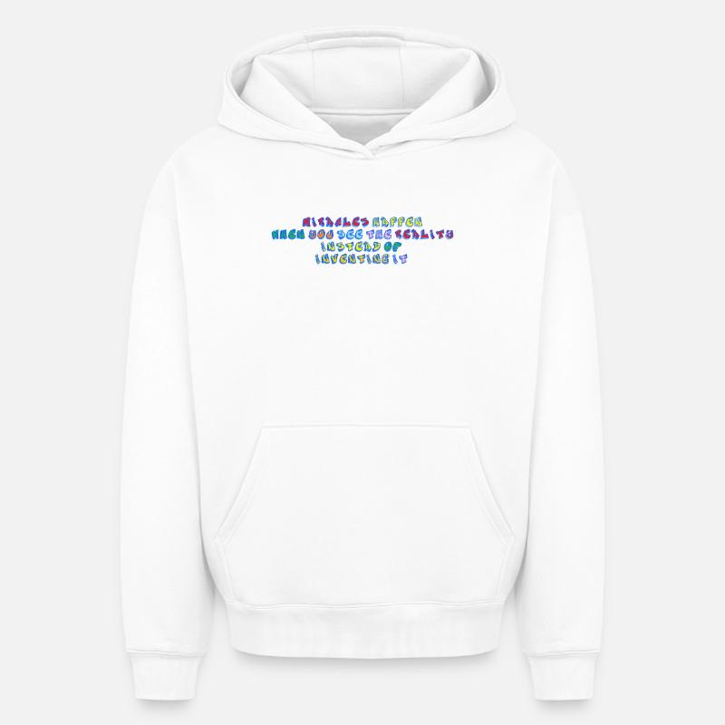 Miracles - Sweat à capuche unisexe oversize épais SPREAD - blanc