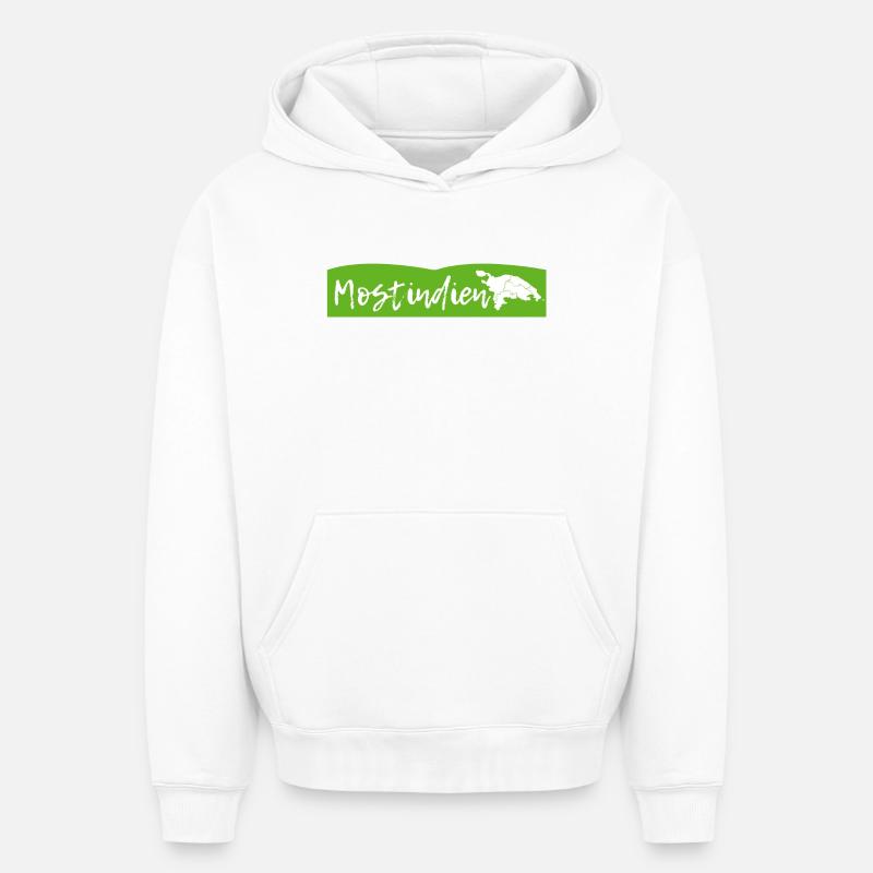plus inde - Sweat à capuche unisexe oversize épais SPREAD - blanc