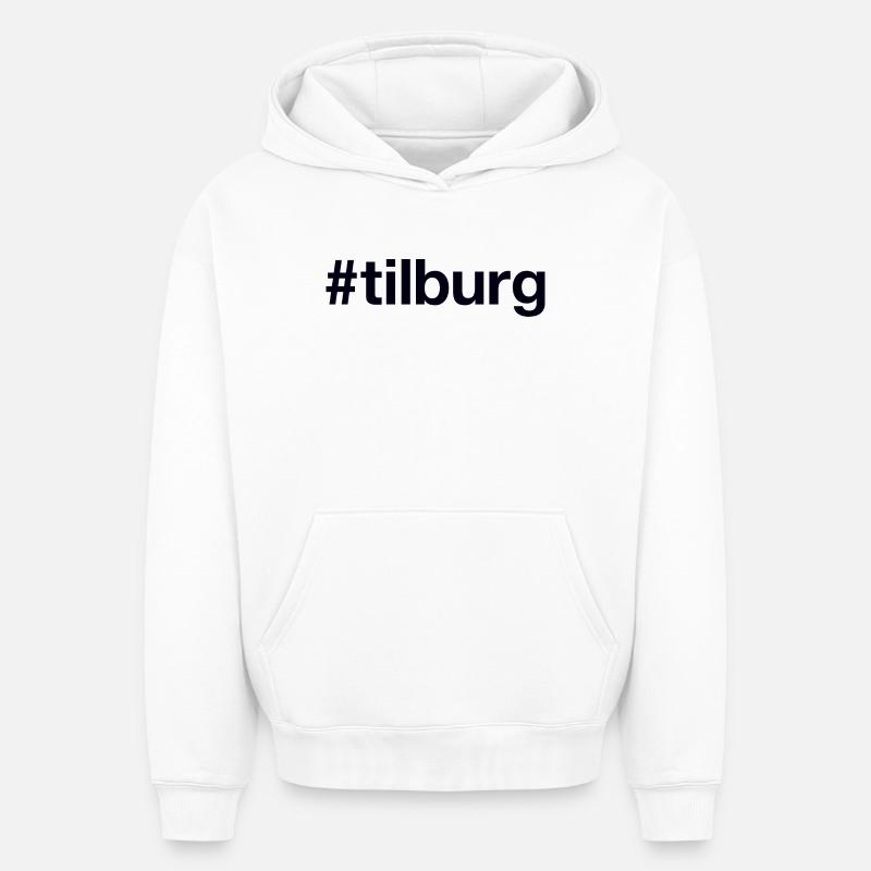 TILBURG, Pays-Bas, Pays-Bas - Sweat à capuche unisexe oversize épais SPREAD - blanc