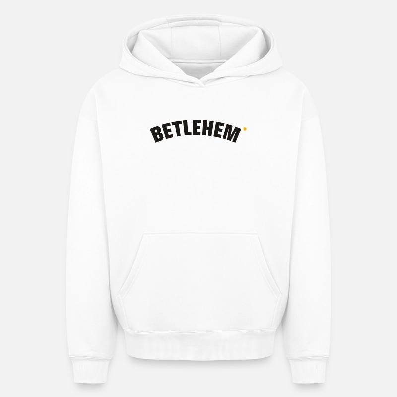 Betlehem - Sweat à capuche unisexe oversize épais SPREAD - blanc