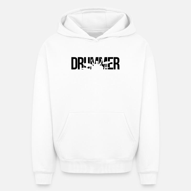 batteur - Sweat à capuche unisexe oversize épais SPREAD - blanc