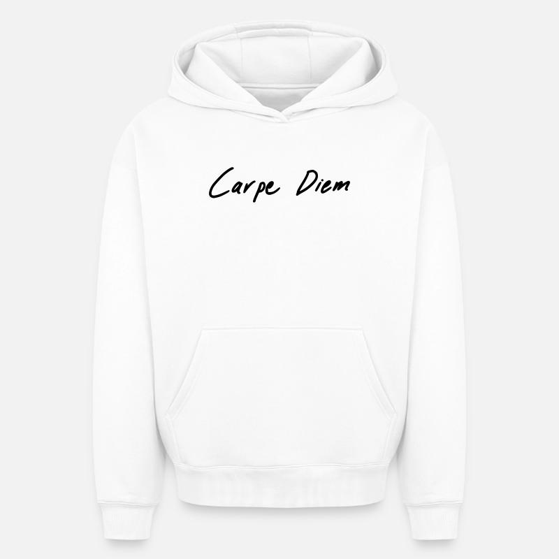 carpe diem - Sweat à capuche unisexe oversize épais SPREAD - blanc