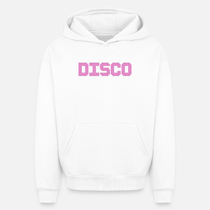 DISCOTHÈQUE - Sweat à capuche unisexe oversize épais SPREAD - blanc