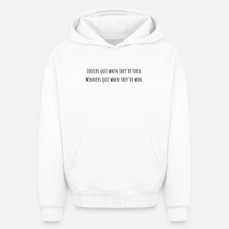 Perdant-gagnant - Sweat à capuche unisexe oversize épais SPREAD - blanc